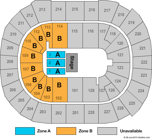 SAP Center Wiggles Zone Seating Chart